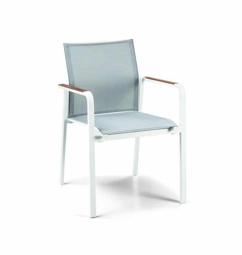 Suns Tutti eetstoel wit met teak armleuningen |, Jardin & Terrasse, Ensembles de jardin