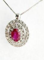 Collier avec pendentif - 18 carats Or blanc -  2.14ct. tw.