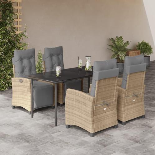 vidaXL 5-delige Tuinset met kussens poly rattan gemengd, Tuin en Terras, Tuinsets en Loungesets, Tuinset, Nieuw, Verzenden