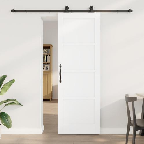 vidaXL Schuifdeur met Hardware Set ORKDAL - Wit Massief, Doe-het-zelf en Bouw, Deuren en Vliegenramen, Nieuw, Verzenden