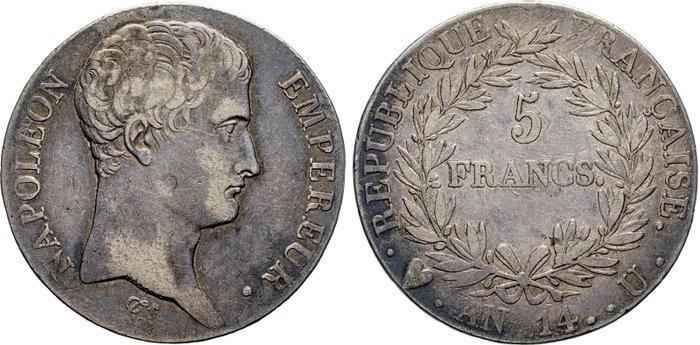 Frankrijk. Napoléon I (1804-1814). 5 Francs An 14-U, Turin, Postzegels en Munten, Munten | Europa | Euromunten