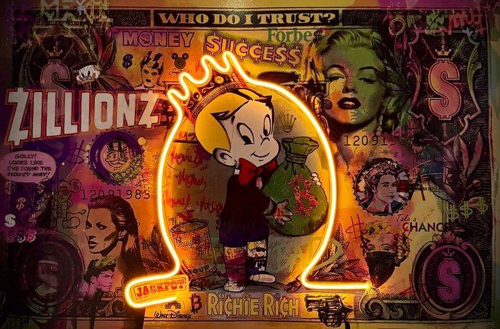 LEDMansion - Hit The Jackpot V.1. XXL 60x90cm | Led Wall, Antiek en Kunst, Kunst | Designobjecten