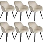 tectake Eetkamerstoel Marilyn fluweellook, zwarte stoelpoten, Huis en Inrichting, Verzenden, Nieuw