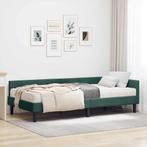 vidaXL Hoekbedframe met Matras Anders 2 pcs Groen Fluweel, Huis en Inrichting, Slaapkamer | Bedden, Verzenden, Nieuw