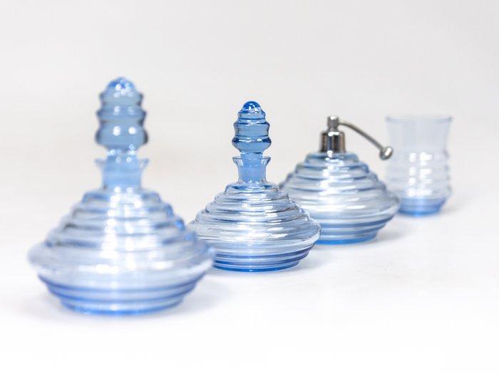 Art déco Ensemble de toilette (4) - Verre - table de, Antiek en Kunst, Kunst | Designobjecten