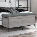 vidaXL Opbergbankje 102x42x45 cm bewerkt hout grijs sonoma, Verzenden, Nieuw