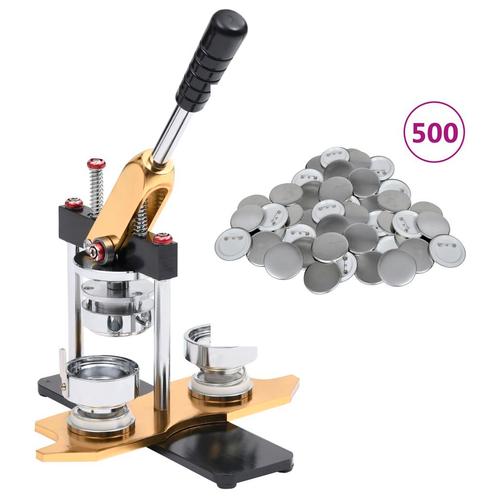 vidaXL Buttonmachine draaipunch met 500 st buttononderdelen, Hobby en Vrije tijd, Overige Hobby en Vrije tijd, Nieuw, Verzenden