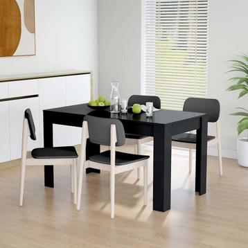 vidaXL Eettafel 140x74,5x76 cm spaanplaat zwart beschikbaar voor biedingen