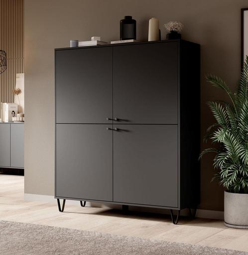 TM Dressoir Antraciet 4 deuren 124 cm, Auto diversen, Autogereedschap, Verzenden