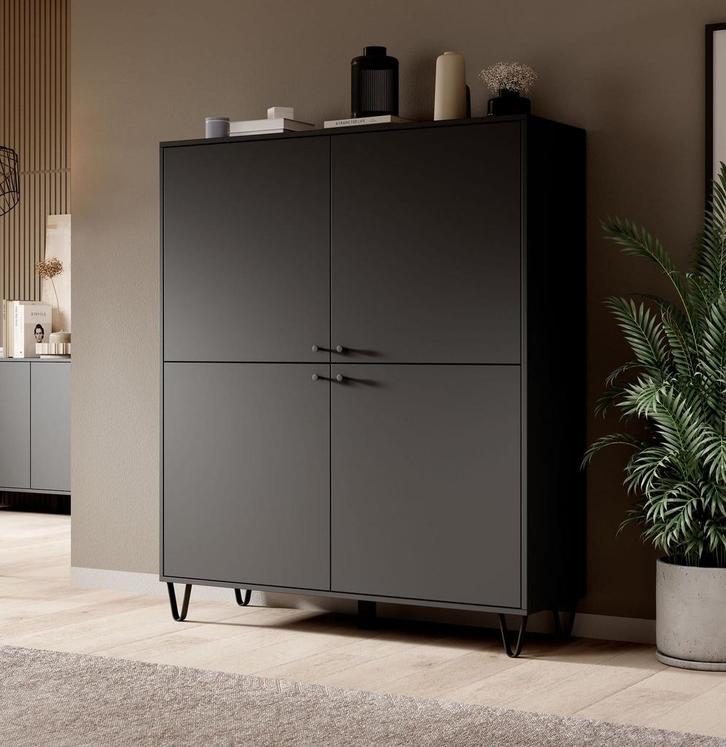 TM Dressoir Antraciet 4 deuren 124 cm, Auto diversen, Autogereedschap, Verzenden