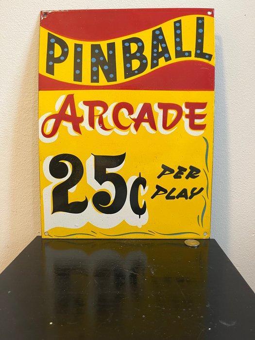 Vintage Pinball Arcade 25¢ reclamebord – Retro arcade /, Antiquités & Art, Antiquités | Assiettes décoratives & Carrelages