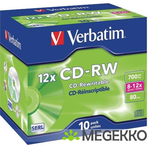 Verbatim CD-RW 8X 10st. Jewelcase, Informatique & Logiciels, Ordinateurs & Logiciels Autre, Envoi