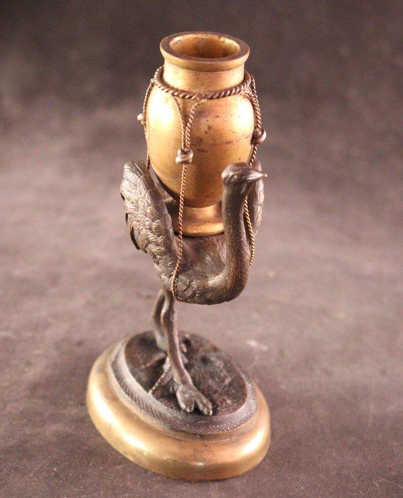 Zeldzame antieke struisvogel - Kandelaar - Brons, Antiek en Kunst, Antiek | Overige Antiek