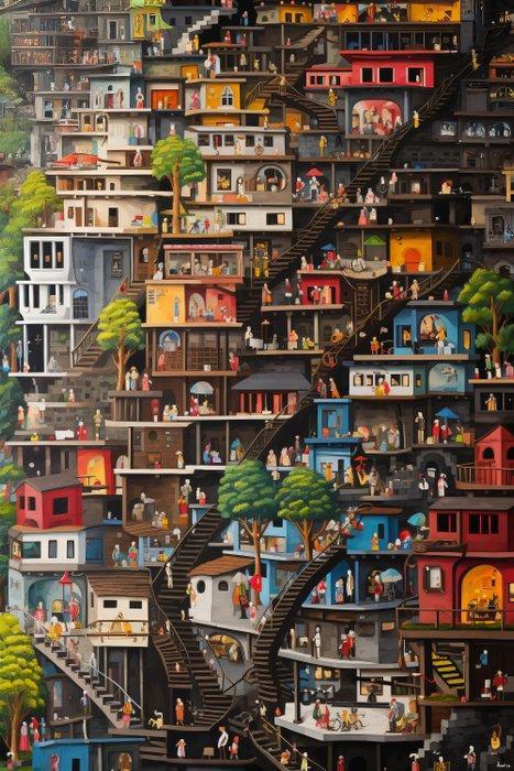 Felix van Horst - Colorful Cascades (XXL), Antiek en Kunst, Kunst | Designobjecten