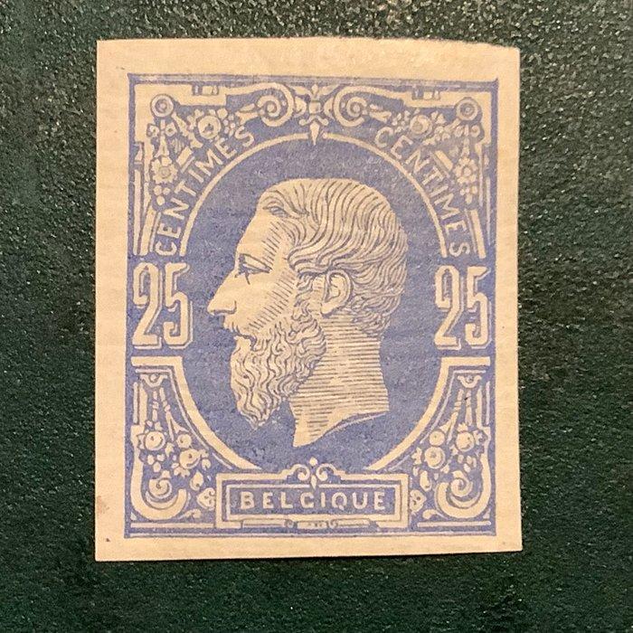 België 1869 - 25 cent Koning Leopold II Die Proof in blauw, Postzegels en Munten, Postzegels | Europa | België