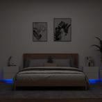 vidaXL Nachtkastjes met LEDs 2 st wandgemonteerd wit, Nieuw, Verzenden
