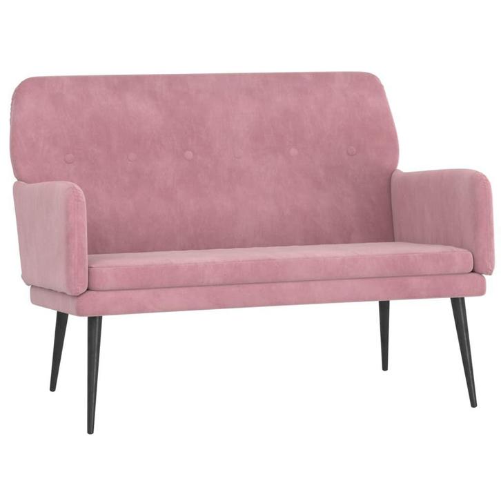 Bankje Fluweel Roze 108x79x79cm | OP = OP | Snel Beslissen!, Huis en Inrichting, Zetels | Zetels, Minder dan 150 cm, Minder dan 75 cm