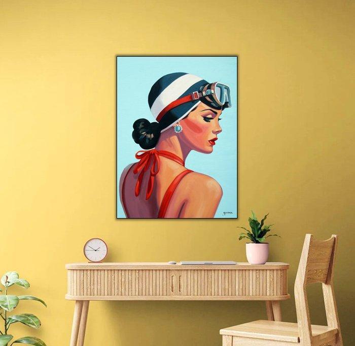 Christophe Gastaldi - Baigneuse - XL, Antiek en Kunst, Kunst | Schilderijen | Modern