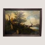 Europese school (XX) - Hunting scene with deer