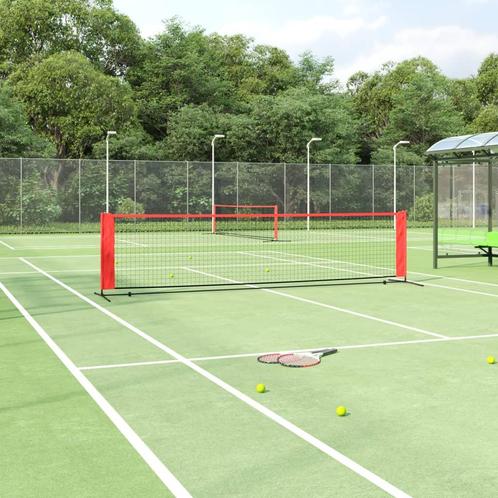 vidaXL Tennisnet 400x100x87 cm polyester zwart en rood, Sport en Fitness, Tennis, Nieuw, Verzenden