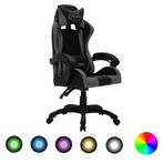 vidaXL Racestoel met RGB LED-verlichting kunstleer grijs en, Huis en Inrichting, Bureaustoelen, Verzenden, Nieuw