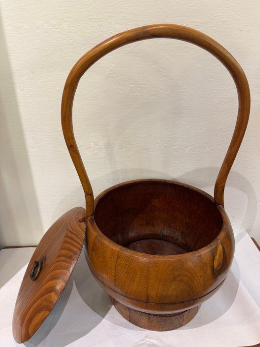 Houten emmer / container met deksel – China - Hout - China -, Antiquités & Art, Antiquités | Autres Antiquités
