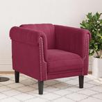 vidaXL Fauteuil fluweel wijnrood, Huis en Inrichting, Verzenden, Nieuw