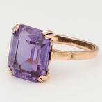 Ring - 14 karaat Roségoud - Sovjet Unie. Saffier, Handtassen en Accessoires, Ringen, Nieuw