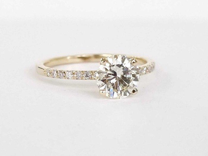 Verlovingsring - 14 karaat Geel goud - 1.17ct. tw. Diamant, Handtassen en Accessoires, Antieke sieraden