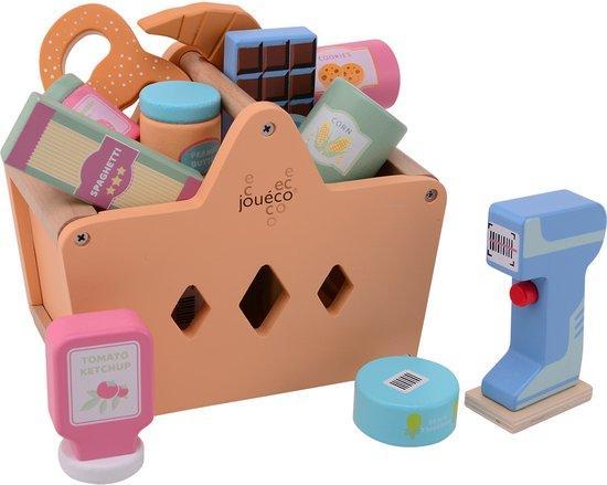 Jouéco - Winkelmand met boodschappen én scanner - 17.3 cm, Kinderen en Baby's, Speelgoed | Educatief en Creatief, Nieuw, Verzenden