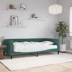 vidaXL Slaapbank met matras 100x200 cm fluweel donkergroen, Huis en Inrichting, Slaapkamer | Bedden, Verzenden, Nieuw