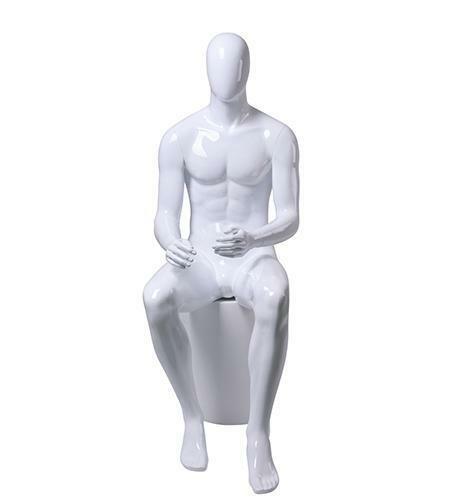 *TIP*  Faceless etalagepop heren zittend glossy white GZM03, Zakelijke goederen, Kantoor en Winkelinrichting | Winkel en Inventaris