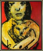 Herman Brood | Giclée: Vrouw en Poes | Afm: 100cm x 120cm, Antiek en Kunst, Kunst | Litho's en Zeefdrukken, Ophalen of Verzenden