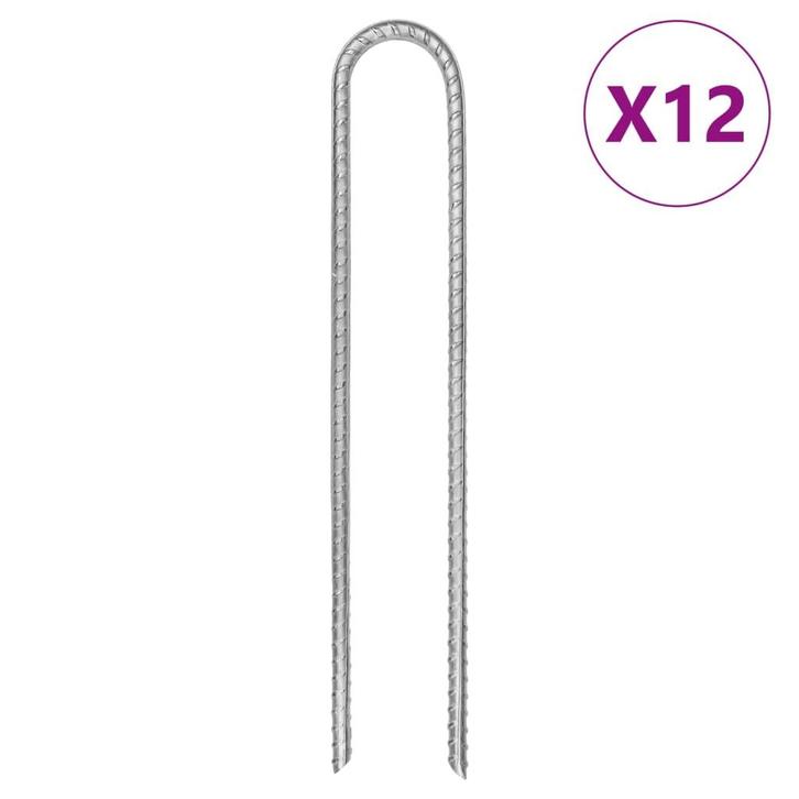 vidaXL Tentharingen 12 st U-vormig Ø7 mm 30 cm, Caravans en Kamperen, Tentaccessoires, Nieuw, Verzenden