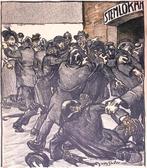 Onrust over kiesrecht in Nederland op spotprent (Lithos), Antiek en Kunst, Kunst | Litho's en Zeefdrukken, Verzenden