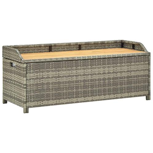 vidaXL Tuinopbergbank 120 cm poly rattan grijs, Tuin en Terras, Tuinsets en Loungesets, Nieuw, Verzenden