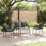 vidaXL Tuin Eettafel Set 3 pcs Zwart en Anthraciet Poly, Verzenden, Nieuw