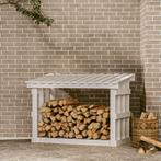 vidaXL Haardhoutrek 108x64,5x77 cm massief grenenhout wit, Verzenden, Nieuw