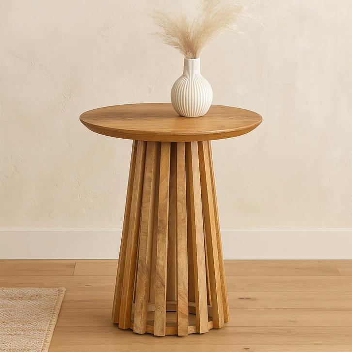 Salontafel Mangohout Rond Zara Small, Huis en Inrichting, Tafels | Salontafels, Nieuw, Overige houtsoorten, Rond, Verzenden