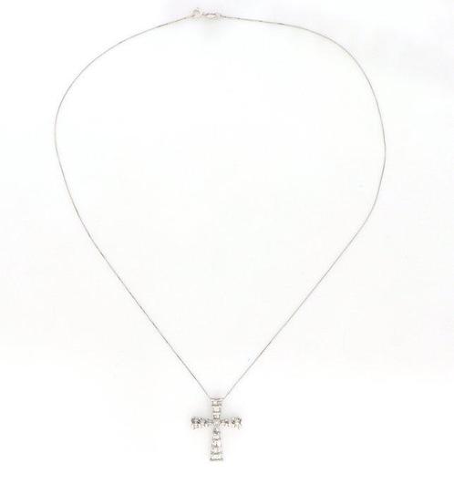 Zonder Minimumprijs - Ketting met hanger - 18 karaat Witgoud, Handtassen en Accessoires, Antieke sieraden