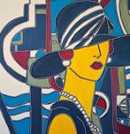 Patricia Kleyman - Elégante Parisienne au Chapeau Rayé