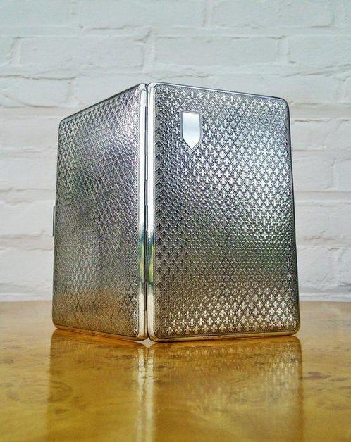 Harman Brothers - Verzilverde sigarettendoos -, Antiek en Kunst, Curiosa en Brocante