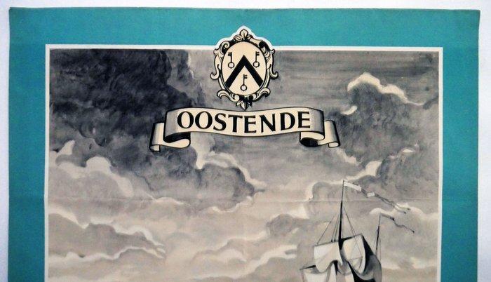 Herman Verbaere - Oostende - Inhuldiging nieuwe vissershaven, Antiek en Kunst, Kunst | Tekeningen en Fotografie