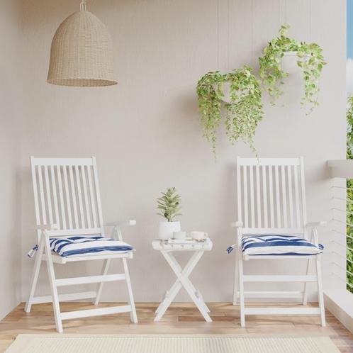 vidaXL Coussins de chaise lot de 2 rayures bleues, Maison & Meubles, Accessoires pour la Maison | Coussins, Neuf, Envoi