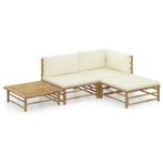Loungeset Bamboe Creme | Retour Deal | Absolute Bodemprijs, Tuin en Terras, Verzenden, 3 zitplaatsen, Nieuw, Loungeset