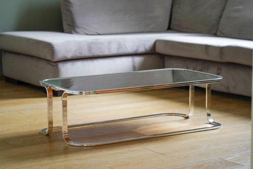 Centre de table - Acier - Table basse en verre et métal, Antiek en Kunst, Kunst | Designobjecten