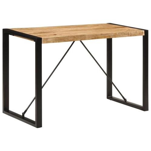 vidaXL Eettafel 120x55x76 cm massief ruw mangohout, Maison & Meubles, Tables | Tables à manger, Envoi