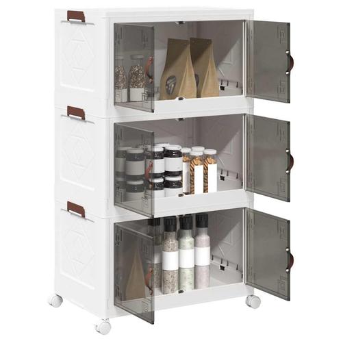 vidaXL Opbergbox stapelbaar met wielen 3-laags 75 L, Doe-het-zelf en Bouw, Gereedschap | Handgereedschap, Nieuw, Verzenden