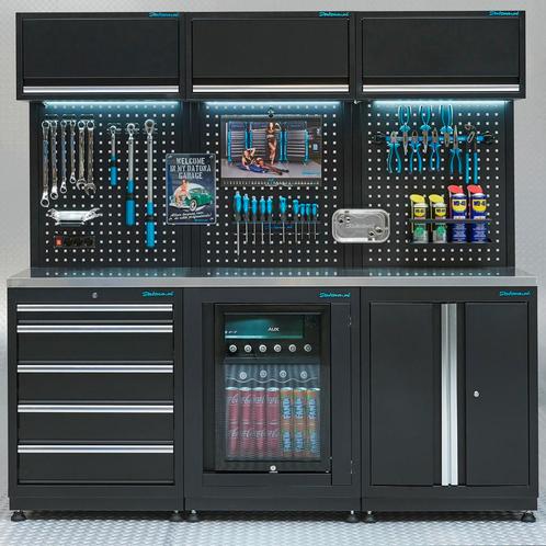 Datona Werkplaatsinrichting PREMIUM RVS werkblad met, Doe-het-zelf en Bouw, Werkbanken, Ophalen of Verzenden