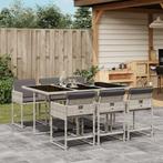 vidaXL 7-delige Tuinset met kussens poly rattan grijs, Verzenden, Nieuw, Tuinset